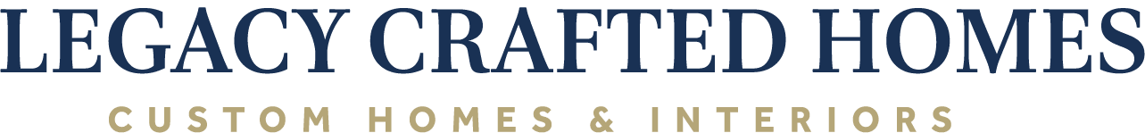 LegacyCraftedHomes_FullColor_v2 Logo of Legacy Crafted Homes with the text "Legacy Crafted Homes" in large letters and "Custom Homes & Interiors" below in smaller letters.